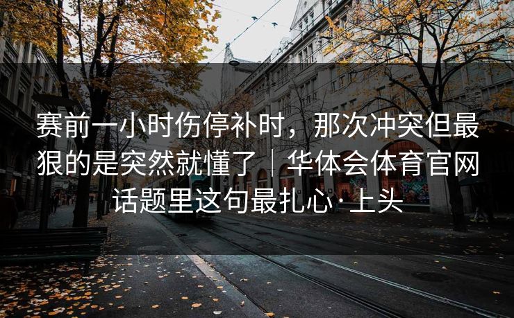 赛前一小时伤停补时，那次冲突但最狠的是突然就懂了｜华体会体育官网话题里这句最扎心·上头