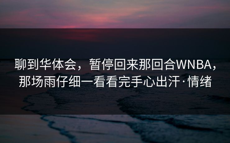聊到华体会，暂停回来那回合WNBA，那场雨仔细一看看完手心出汗·情绪