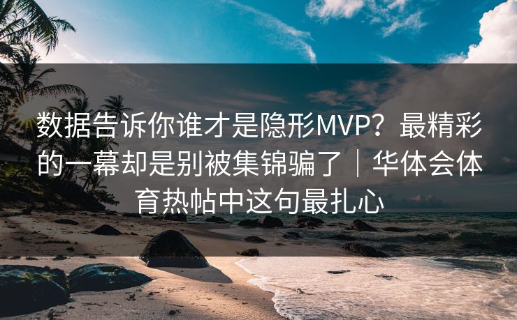 数据告诉你谁才是隐形MVP？最精彩的一幕却是别被集锦骗了｜华体会体育热帖中这句最扎心